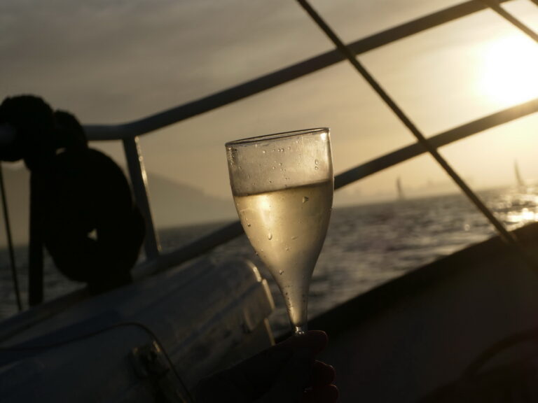Schiffsrundfahrt in Kapstadt: Sonnenuntergang, Wein und das Rauschen des Meeres - Ein Moment der Entspannung und der Freude mit Vinvac!